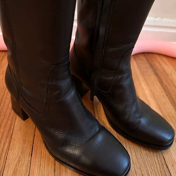 Black Leather Women's Boots - Picture 2 of 6